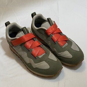 Merrell Women's Sneakers in Olive and Sage with Pink Velcro straps